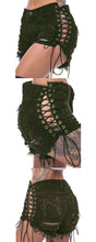 Load image into Gallery viewer, Ripped side eyelet denim shorts AY1135
