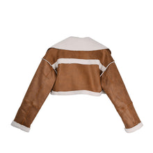 Load image into Gallery viewer, Personality short lapel motorcycle plush jacket（AY1532）
