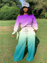 Load image into Gallery viewer, Gradient long-sleeved wide-leg pants suit
