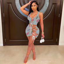 Load image into Gallery viewer, Letter printing sexy two-piece suit AR2117
