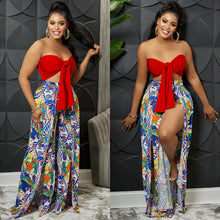 Load image into Gallery viewer, Fashion tube top backless slit trousers two-piece set（AY2233）
