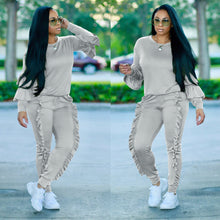 Load image into Gallery viewer, Fashion splicing wood ears long-sleeved suit（AY1415)
