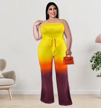 Load image into Gallery viewer, Gradient printed off shoulder Jumpsuit AY2126
