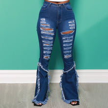 Load image into Gallery viewer, Fashion flared fringed PLUS jeans（AY1648）
