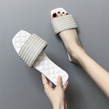 Load image into Gallery viewer, Square head diamond slippers
