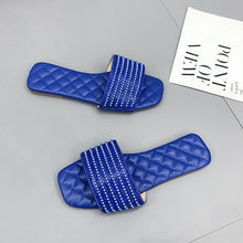 Load image into Gallery viewer, Square head diamond slippers
