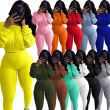 Load image into Gallery viewer, Solid color ribbed sports and leisure suit（AY1270)

