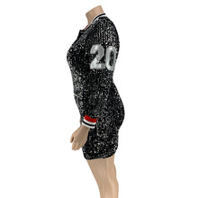 Load image into Gallery viewer, Sequin V Neck Thread Embroidered Dress AY1705
