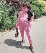 Load image into Gallery viewer, Casual solid color hooded sports suit（AY1383）
