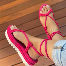Load image into Gallery viewer, Braided platform plus size strappy sandals（HPSD196）
