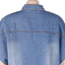 Load image into Gallery viewer, Denim side pockets irregular jacket tops (only VEST)（AY1476）
