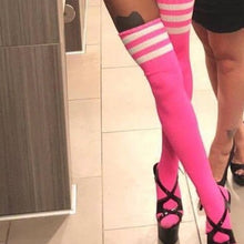 Load image into Gallery viewer, Rainbow striped over-the-knee long socks（AE4045）
