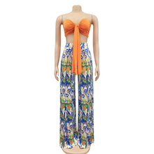 Load image into Gallery viewer, Fashion tube top backless slit trousers two-piece set（AY2233）
