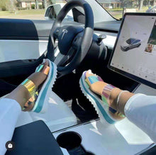 Load image into Gallery viewer, Shiny platform sandals
