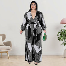 Load image into Gallery viewer, Blocking long sleeve flare pants jumpsuit (AY2407)
