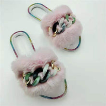 Load image into Gallery viewer, Jelly fluffy  chain slippers（HPSD024）

