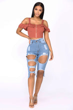 Load image into Gallery viewer, Elastic perforated jeans AY1900
