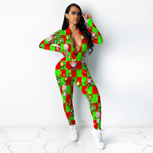 Load image into Gallery viewer, Christmas print long-sleeved jumpsuit（AY1567）
