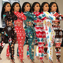 Load image into Gallery viewer, Sexy Christmas print jumpsuit（AY1527）
