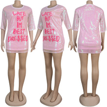 Load image into Gallery viewer, Sexy Lettering Sequin Pack Hip Dress（AY1747）
