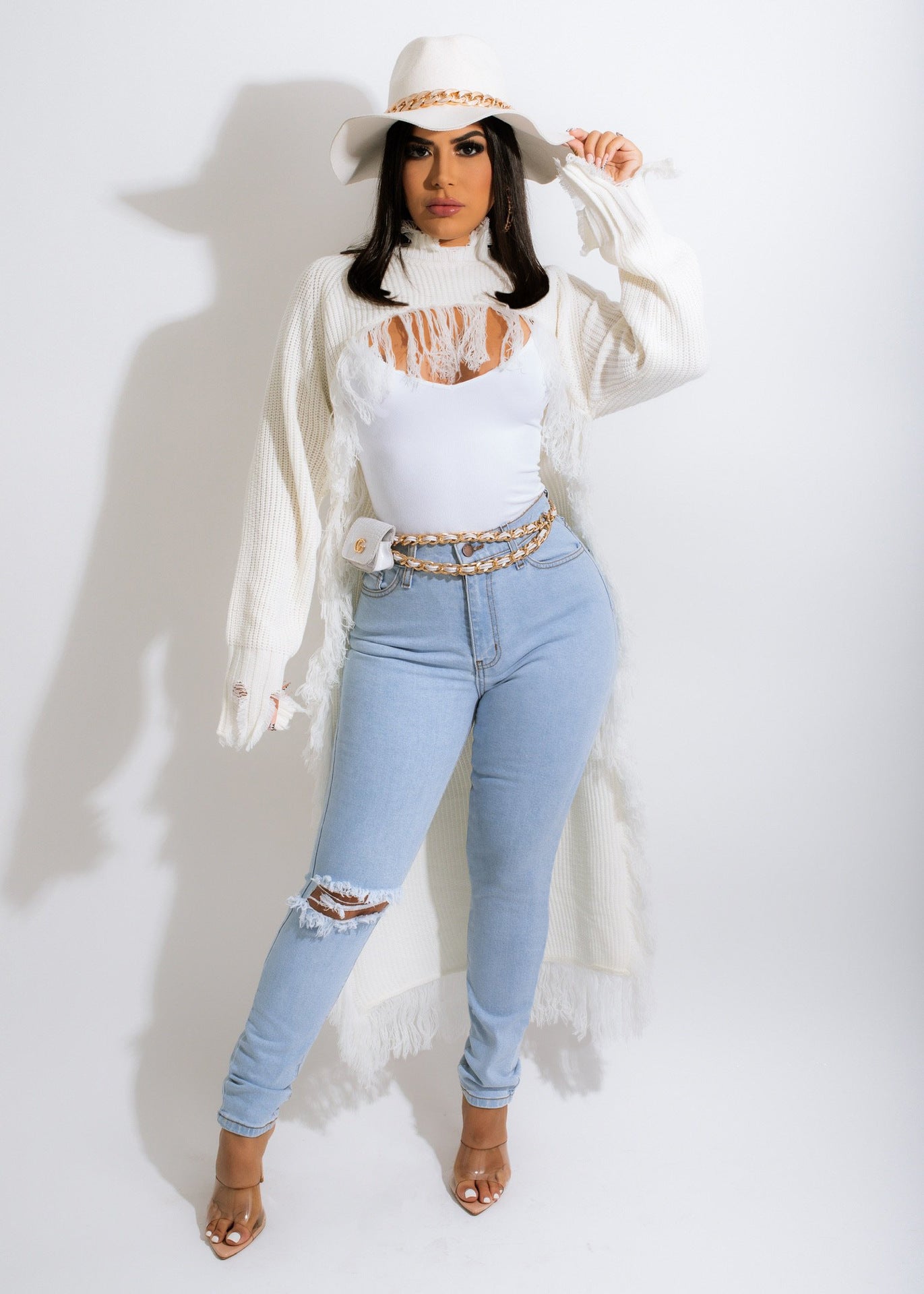 Long tassel sweater shawl（AY1485）