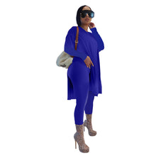 Load image into Gallery viewer, Solid color mid-length slit long-sleeved trousers suit（AY1297）
