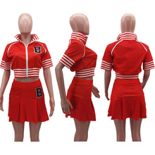 Load image into Gallery viewer, Fashion Letter Print Baseball Uniform Sports Skirt Set（AY1802）
