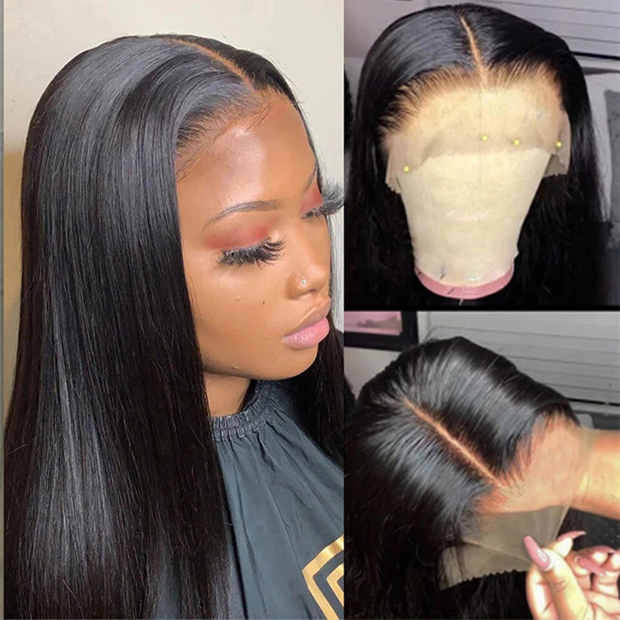 Human hair 150% natural color straight 13*4 lace wig（AH5051）