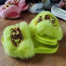 Load image into Gallery viewer, Colorful plush chain slippers（HPSD117）
