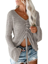 Load image into Gallery viewer, Hollow Flare Sleeve Knit Sweater（AY2355）
