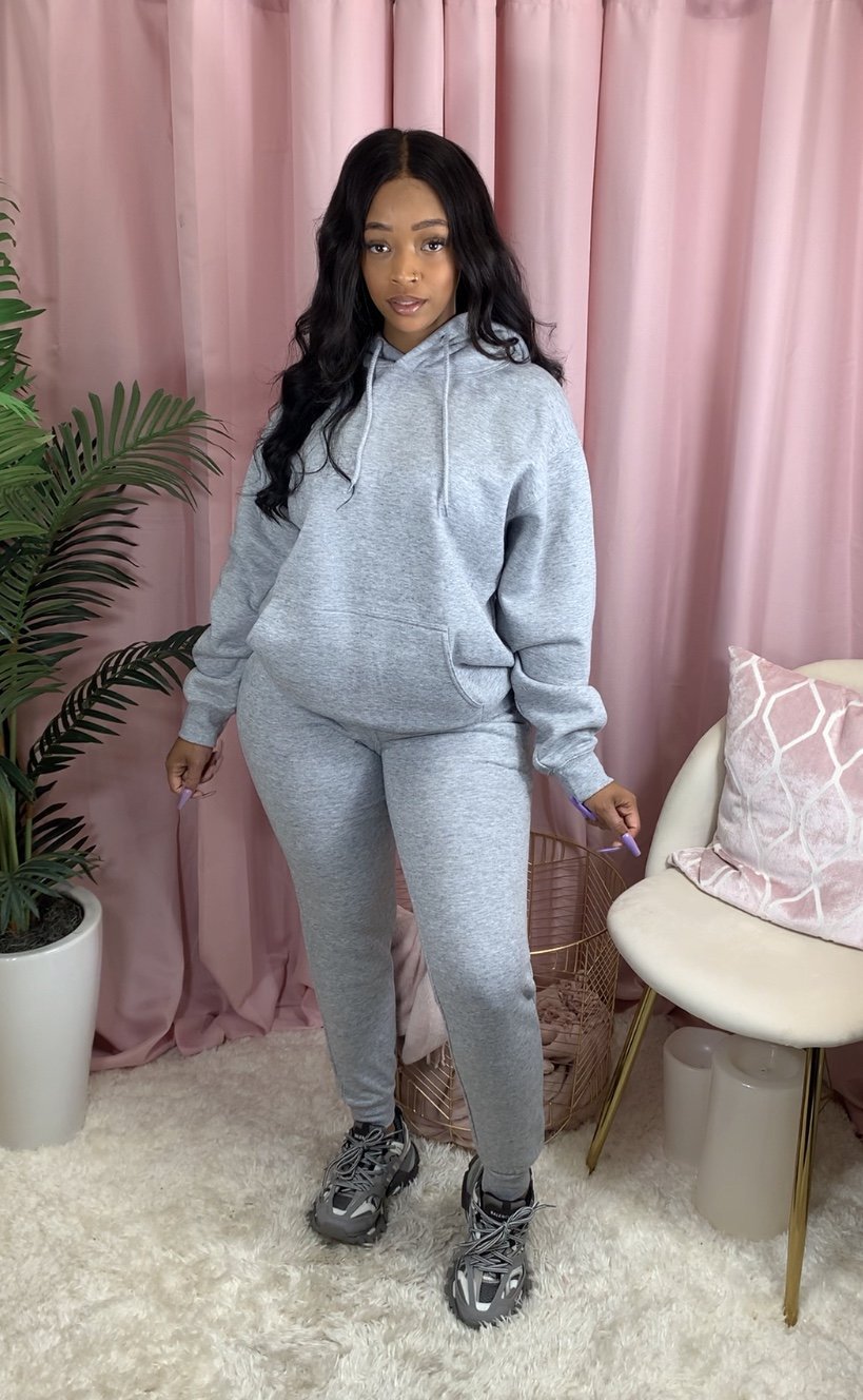 Solid color sweater casual two-piece suit（AY1382）