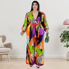 Load image into Gallery viewer, Blocking long sleeve flare pants jumpsuit (AY2407)
