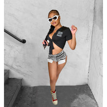 Load image into Gallery viewer, Striped shorts T-shirt set AY2762
