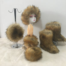 Load image into Gallery viewer, Colorful plush boots round pack four-piece suit（HPSD164）
