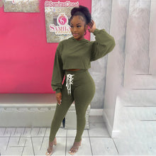 Load image into Gallery viewer, Lace-up solid color slim two-piece suit(AY1552)
