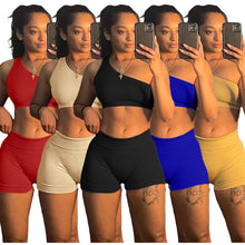 Load image into Gallery viewer, New one-shoulder small pit strip two-piece set AY1037
