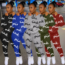 Load image into Gallery viewer, Fashion printed letter sweatshirt fabric sports suit（AY1290
