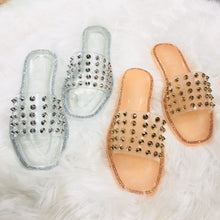 Load image into Gallery viewer, Fashion rivet crystal flat slippers（HPSD224）
