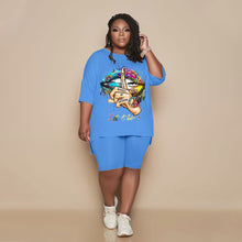 Load image into Gallery viewer, Colorful lip fashion printing suit AY1085
