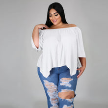 Load image into Gallery viewer, Cotton sleeve stretch irregular T-shirt AY1091
