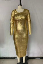 Load image into Gallery viewer, Shiny Round Neck Long Sleeve Dress AY1711
