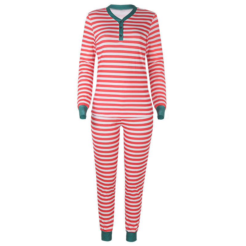 Christmas parent-child striped long sleeve suit（AY1512）