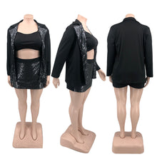 Load image into Gallery viewer, Fashion Solid Color Sequin Culottes Set（AY2334）
