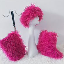 Load image into Gallery viewer, Solid color snow boot bag hairband three-piece set（ HPSD240）
