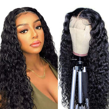 Load image into Gallery viewer, Human hair 4*4 front lace water wave wig(AH5041)
