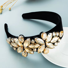 Load image into Gallery viewer, Flannel inlaid gemstone wide brim headband（AE4058）
