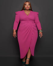 Load image into Gallery viewer, Sexy V-neck long sleeve plus dress（AY1479)
