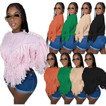 Load image into Gallery viewer, Fashion knitting tassel sweater top AY2552
