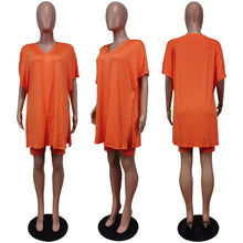 Load image into Gallery viewer, V-neck split top and shorts two-piece set AY2055
