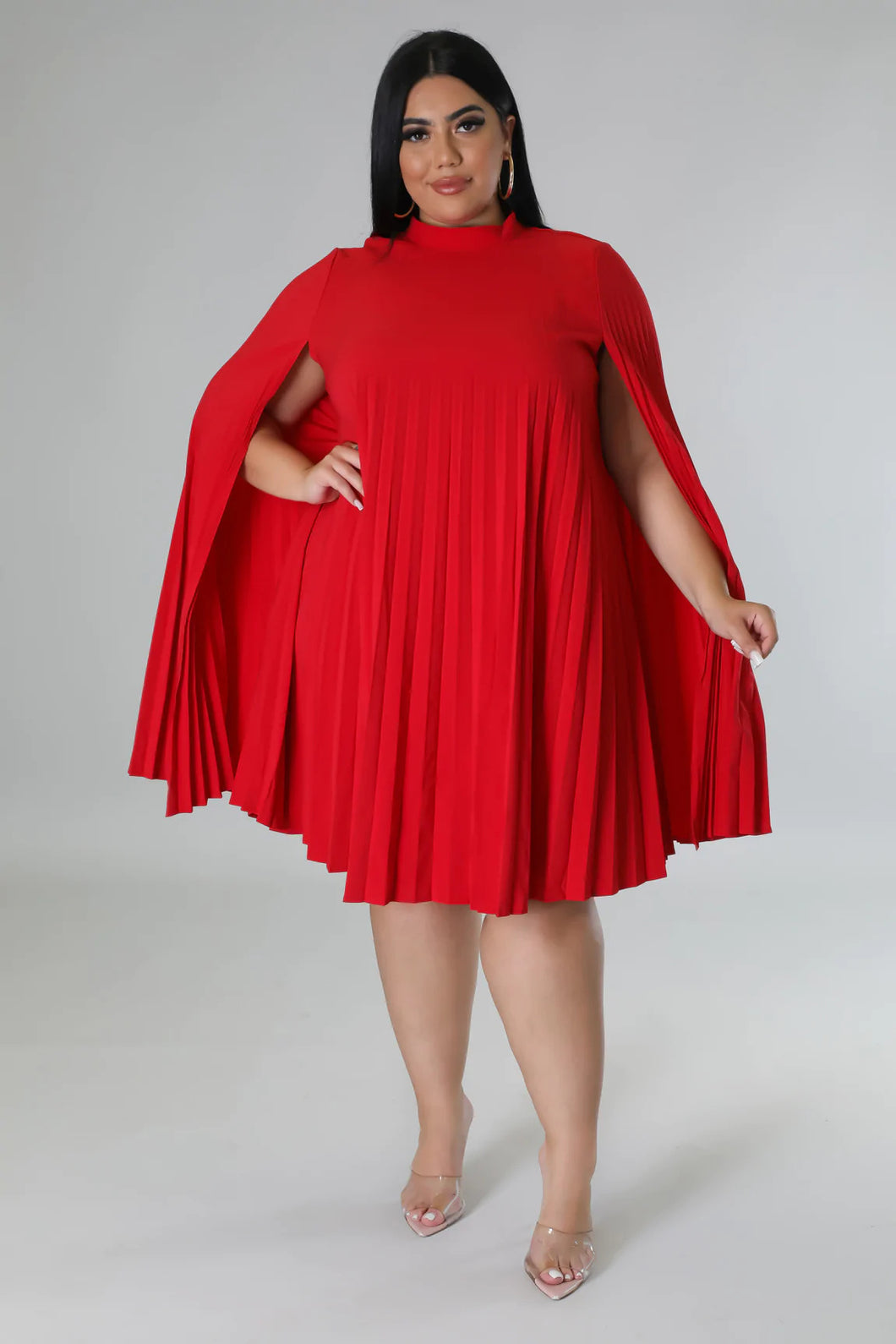 Fashion solid color pleated dress（AY2385）